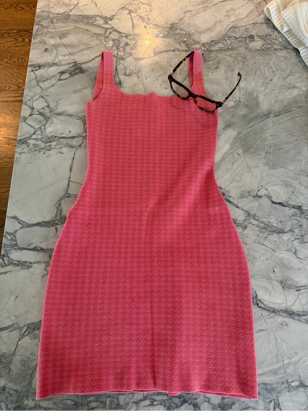 Nagnata Pink Knit Scallop-Edge Mini Dress